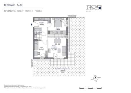 Trzypokojowe Mieszkanie z Ogrodem 80m2