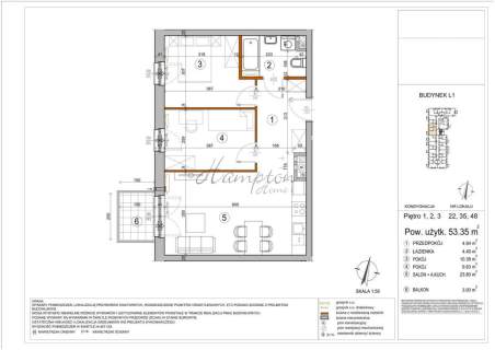 Apartament 53,35 m 3 Pokoje Balkon Las