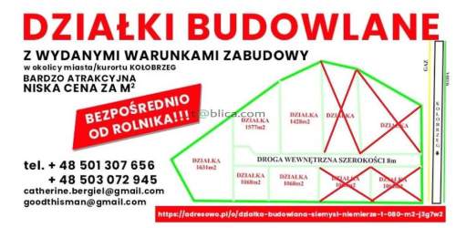 Działka budowlana na sprzedaż, 1070 m2, Niemierze