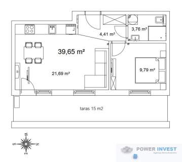 Gotowe 2-pokojowe, klimatyzacja, taras 15m2
