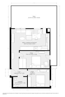 Apartament z dużym tarasem, wyposażony