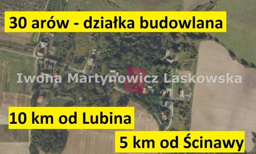 Działka budowlana 30 ar - 10 km od Lubina