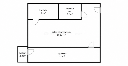 2 pokoje Wyższy standard Balkon 37,34 m