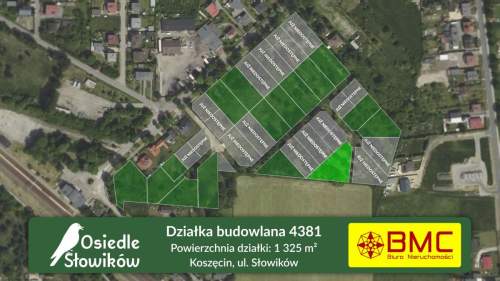 Działka budowlana Koszęcin 1325m2 Słowików