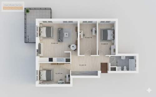 4 Pokoje, Pełny Rozkład, Duży Balkon 10m2,Kiełczów