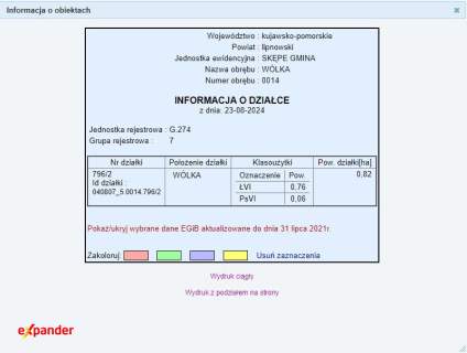 DZIAŁKA ROLNA O POW. 0,82 HA WÓLKA