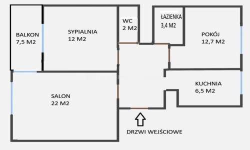 Niebieskie Dachy I 3pok I Balkon