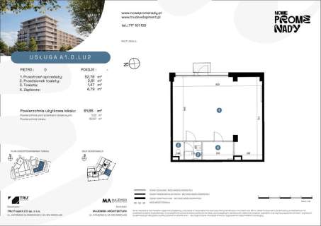 Lokal usługowy 61 m Top lokalizacja Nowe Promenady