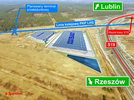 9ha pod magazyny, blisko S19 i linii kolejowej LHS