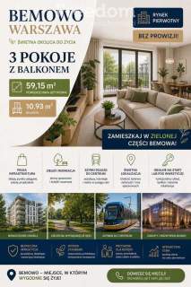 3- POKOJOWE MIESZKANIE Z DUŻYM BALKONEM