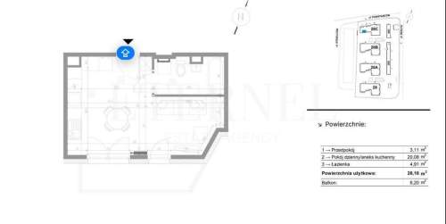 Kawalerka ul. Strzelców Kraków 28m2 tanio balkon