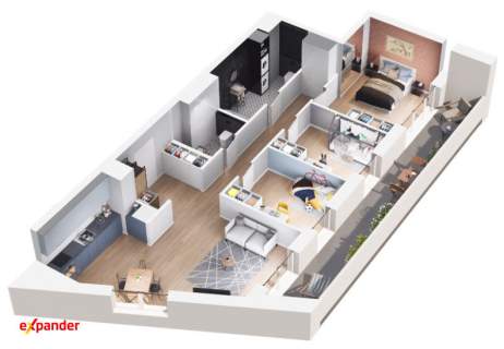Duże mieszkanie z Loggią 19 m2 8 piętro