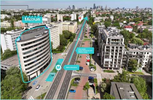 Metro, parking, nowoczesny biurowiec