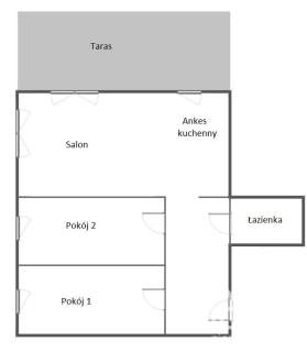 Warszewo, 3 pokoje, 1 piętro, taras 12 m2