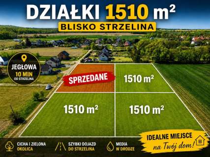 Świetne działki budowlane 1510 m pod Strzelinem