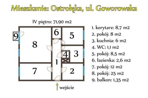 Ostrołęka, Goworowska 4 pokoje w świetnym punkcie