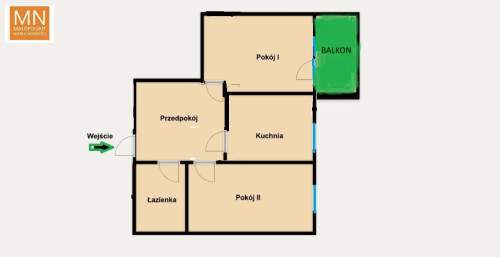 Grzegórzki,ul.Ostatnia,2 pokoje,balkon