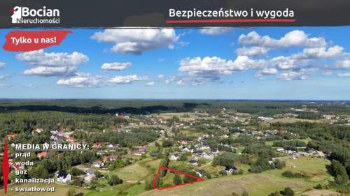Malownicza, płaska, uzbrojona działka- Koleczkowo 