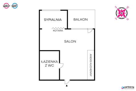 słoneczne mieszkanie z balkonem