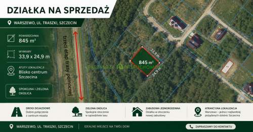Atrakcyjna działka budowlana na Warszewie z mpzp