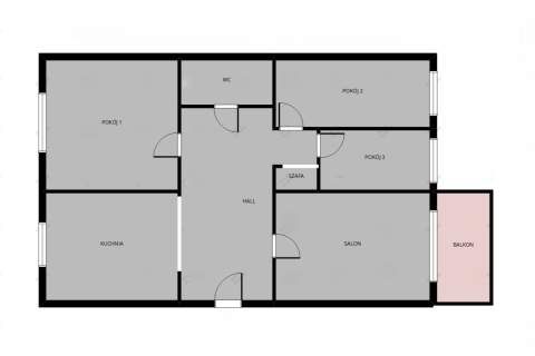 Starobojarska 72 m2, 4 pokoje, 1 piętro, parking