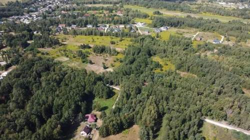 Działka budowlana w otoczeniu drzew