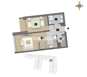 Dostępne mieszkania od 25m2 do 63m2. 