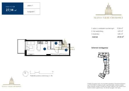 Mieszkanie na sprzedaż, 27,14 m2, Bydgoszcz