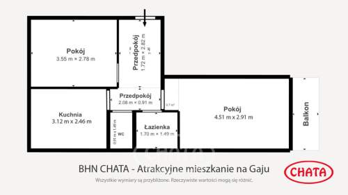 Krzyki-Gaj/2 pokoje/balkon