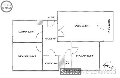Kameralne/ciche/3 pokojowe/balkon/Tysiąclecie