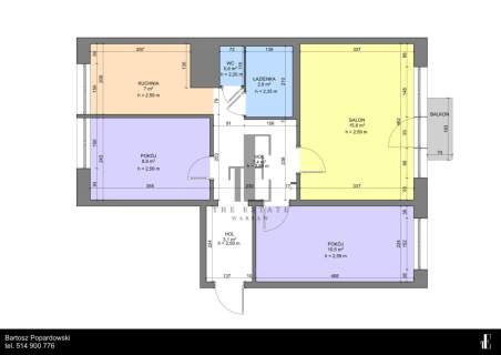 3 pokoje balkon dwustronne KW parking