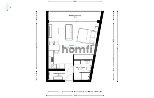 Apartament 41m2 pod Dębowcem z widokiem na góry