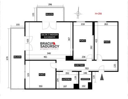 M 72-M2 4 POK APARTAMENT GARDEROBA BALKON ŻABINIEC