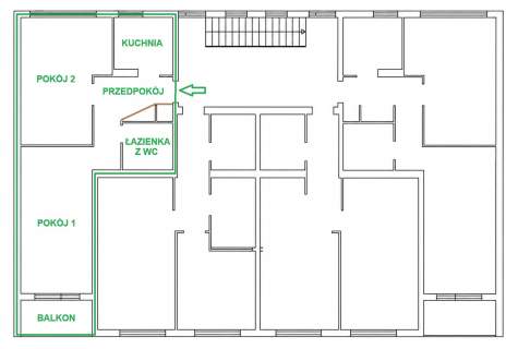 M3 w centrum - 2 nieprzechodnie pokoje, balkon, CO miejskie