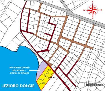Usługi turystyczne, dostęp do jeziora Dołgie.