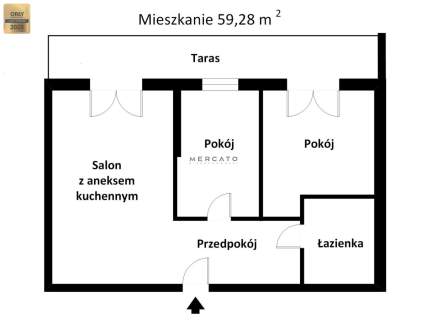 3 pokojowe o pow. 59,28 m2, ul. Pirenejska.