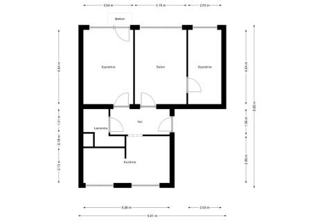3 pokoje, kuchnia z jadalnią, balkon - Piaski