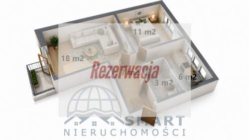 Rozkładowe M3 z balkonem na ogrodzonym terenie
