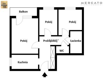 3 pokoje, ul. Kopernika, Ząbki.