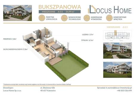 Nowoczesne 2-pokojowe mieszkanie z ogródkiem