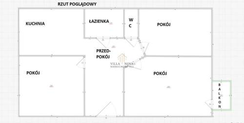 Partynice ROZKŁAD 3 POKOJE OSOBNA KUCHNIA WC