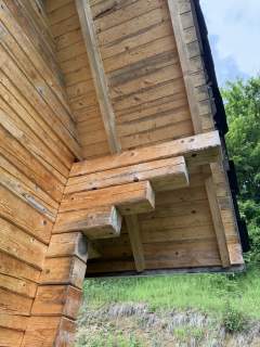 Sprzedam zdrowy dom z bala 18 cm - 35m2, poddasze użytkowe