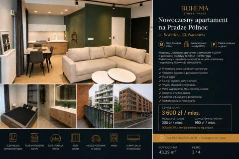 Do wynajęcia apartament z garażem I Metro Szwedzka