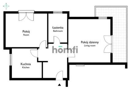 2 pokoje osobna kuchnia Partynice balkon
