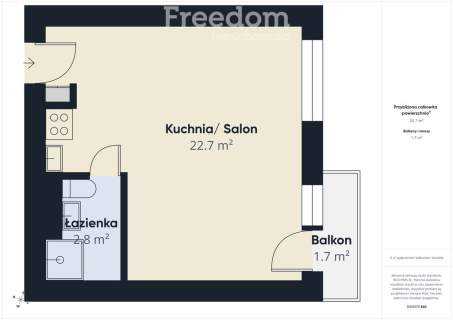 Kawalerka, 1-pok, 26 m , balkon, widok, zwierzęta