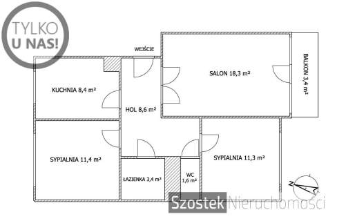 Kameralne/ciche/3 pokojowe/balkon/Tysiąclecie