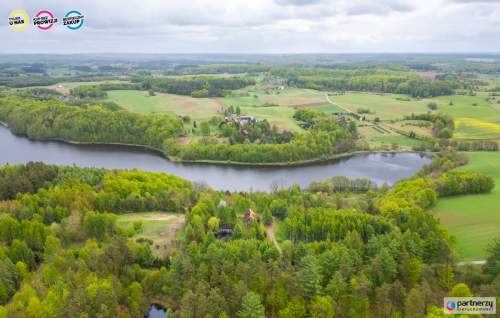 prywatny staw i las 200 m lini brzegowej