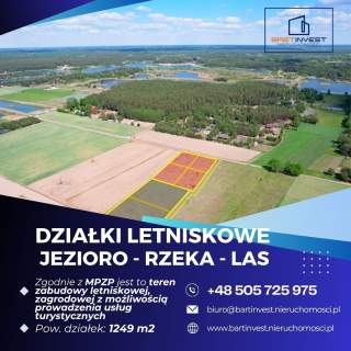 Działki letniskowe z MPZP - 1 km od jeziora, 2 km od rzeki