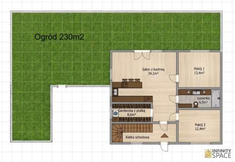 M3 Wawer 75m2 Ogród 230m2 Klima Parking x2