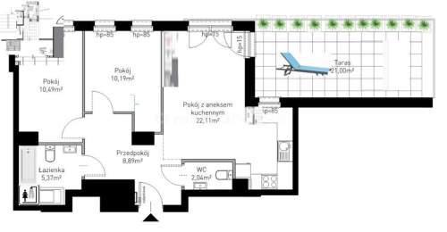 APARTAMENT 50m OD MORZA Z DUŻYM WIDOKOWYM TARASEM